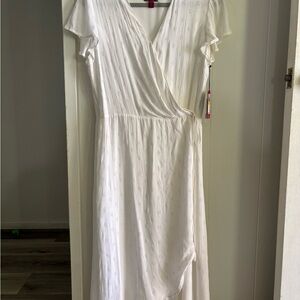 Vince Camuto White Midi Wrap Dress